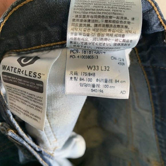 Levis 541 Jeans Mens 33x32 (34x30) Blue Athletic Fit Stretch Medium Wash Zip Fly - Picture 11 of 14